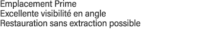Emplacement Prime Excellente visibilité en angle Restauration sans extraction possible