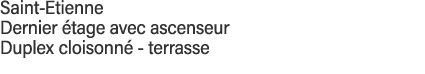 Saint-Etienne Dernier étage avec ascenseur Duplex cloisonné - terrasse 